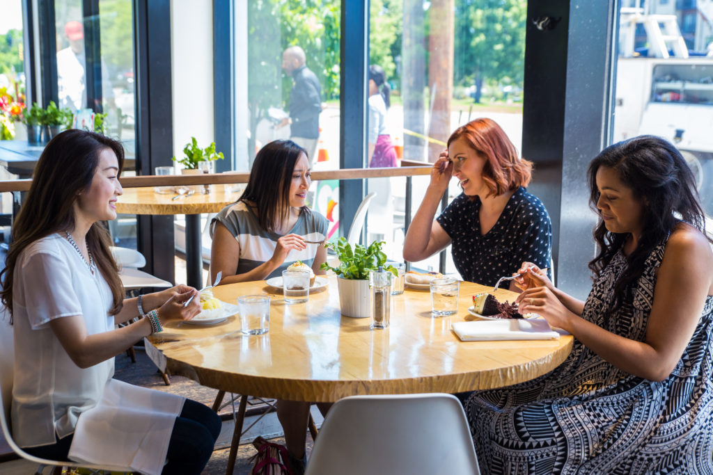 group of women having dessert