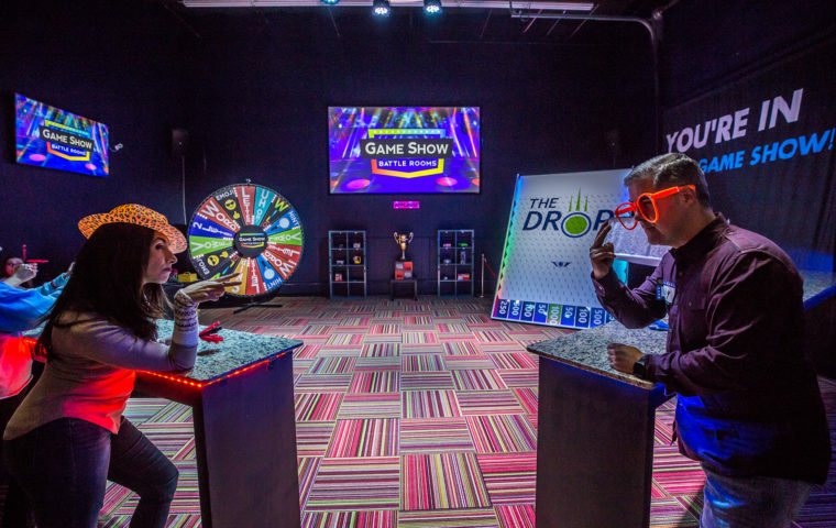 contestants staring down one another at Game Show Battle Rooms