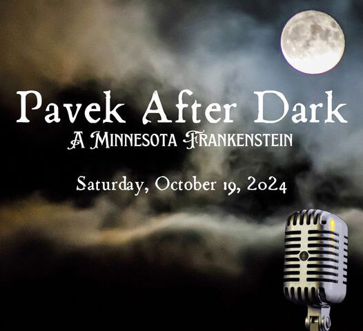 A photo of a dark night sky with a full moon to promote Pavek After Dark.