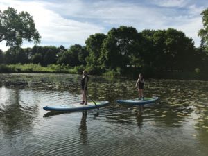 paddleboarding on Sweeney Lake