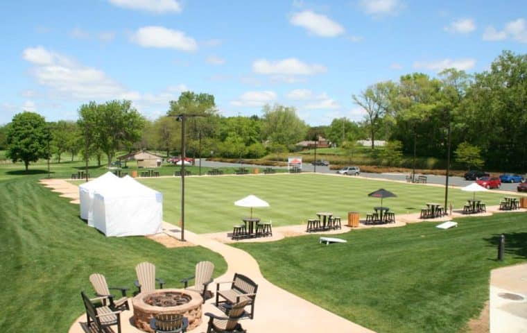 A picture of the lawn bowling green at Brookview where the movie night will be held
